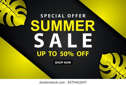 Summer Sale background for web banners, posters, online shopping ads, social media and networks, marketing materials.