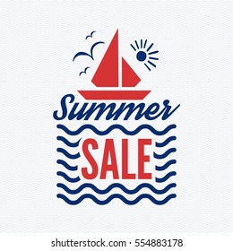 Summer sale badge vector.