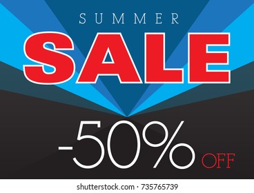 Summer Sale baner. Sale 50% off. Vector illustration design 
