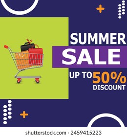 summer sale banner up to 50% discount