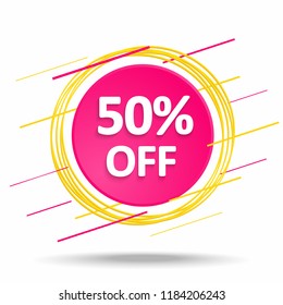Summer sale banner 50% vector illustration
