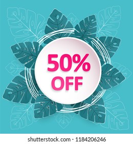 Summer sale banner 50% vector illustration