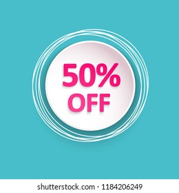 Summer sale banner 50% vector illustration