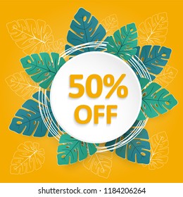 Summer sale banner 50% vector illustration