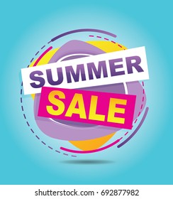 Summer sale banner. Sale 50off. Vector illustration.