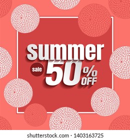 Summer Sale banner, abstract background vector illustration.