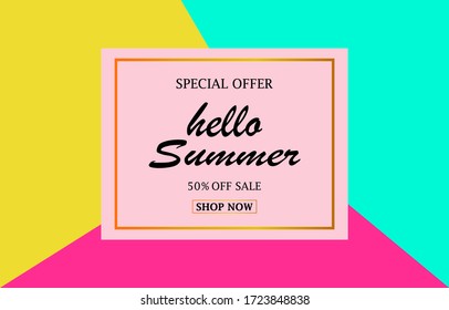 Summer sale banner background layout, template vector stock