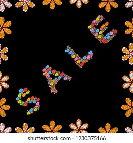 Summer sale banner background. Vector illustration. Cute design for banner, flyer, invitation, poster, web site or greeting card. Illustration on black, yellow and pink colors. Seamless.