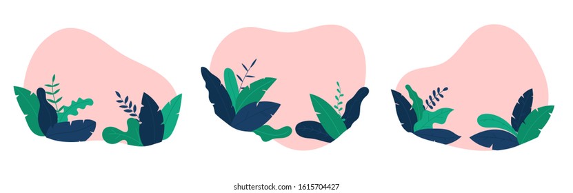 Summer sale banner background vector. Abstract fluid organic shape with tropical leaves and floral decoration. Exotic tropical leaf design for sale banner, flyer, invitation and website.