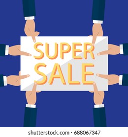 Summer sale banner design for promotion with shopping icons. vector illustration