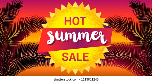 Summer sale banner design template.