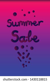 Summer sale banner design template with vivid gradient colors.Vector design.