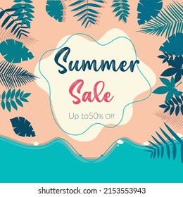 Summer sale banner design template.