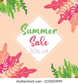 Summer sale banner design template.