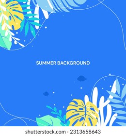 Summer sale banner design template. Vector illustration