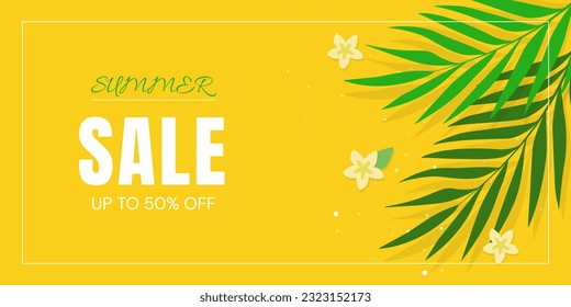 Summer sale banner design template. Vector illustration