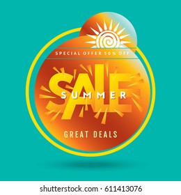 Summer Sale banner design template for promotion