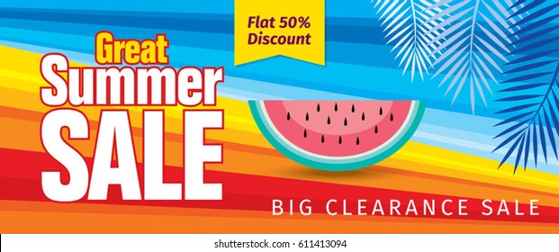 Summer Sale banner design template for promotion