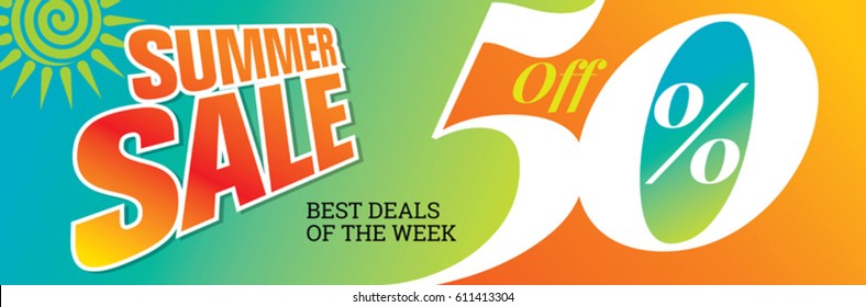 Summer Sale banner design template for promotion