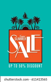 Summer Sale banner design template for promotion