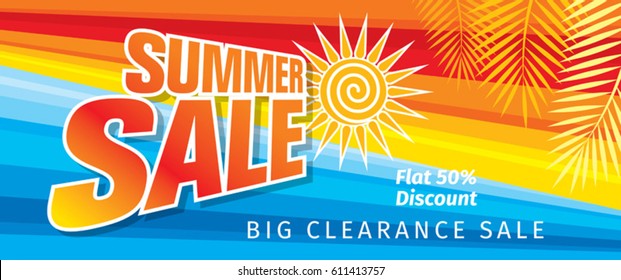 Summer Sale banner design template for promotion