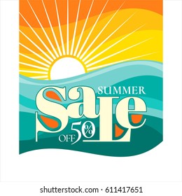 Summer Sale banner design template for promotion