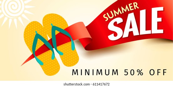 Summer Sale banner design template for promotion