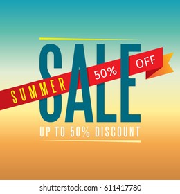 Summer Sale banner design template for promotion