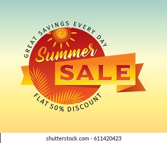 Summer Sale banner design template for promotion