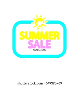 Summer Sale, banner design template, vector illustration