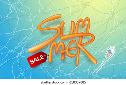 Summer sale banner design template.Vector illustration .