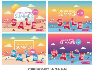 summer sale banner design for website banner background