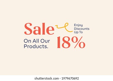 Summer sale banner discount up to 18% vector design. Enjoy Special offer summer sale tag for seasonal shopping discount promo advertisement. Vector illustration