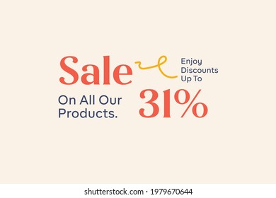 Summer sale banner discount up to 31% vector design. Enjoy Special offer summer sale tag for seasonal shopping discount promo advertisement. Vector illustration
