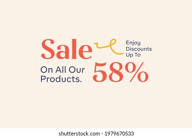 Summer sale banner discount up to 58% vector design. Enjoy Special offer summer sale tag for seasonal shopping discount promo advertisement. Vector illustration