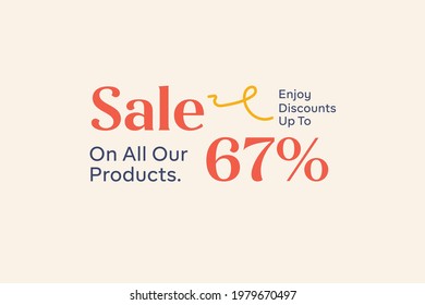 Summer sale banner discount up to 67% vector design. Enjoy Special offer summer sale tag for seasonal shopping discount promo advertisement. Vector illustration