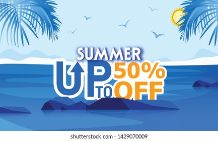 Summer Sale Banner, Flyer, Invitation, Poster, Web Site Or Greeting Card