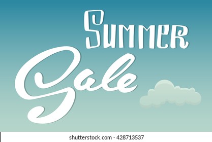 Summer Sale banner. Hand lettering vector banner.