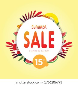 Summer Sale banner, hot season discount poster. Invitation for shopping. special offer card, template for design. summer sale background. in eps 10