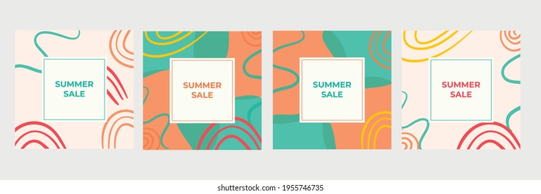 Summer Sale banner, hot season discount poster with tropical leaves and floral pattern. Invitation for shopping with percent off. special offer card, template for design social media post story