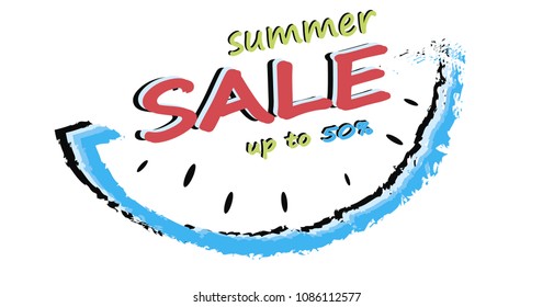 Summer sale banner isolated on white background. Summer offer. Summer sale - vector illustration