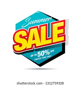 summer sale banner layout design, vector illustration