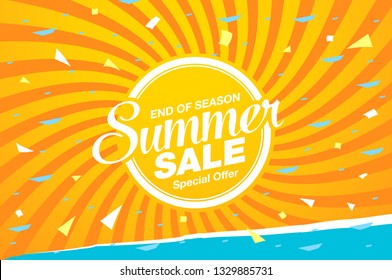 summer sale banner layout design, vector illustration