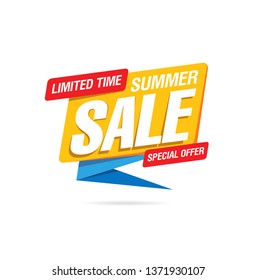 summer sale banner layout design, vector illustration