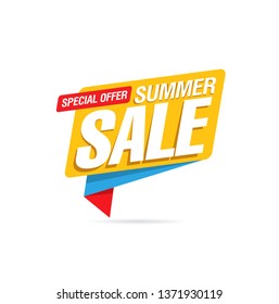summer sale banner layout design, vector illustration