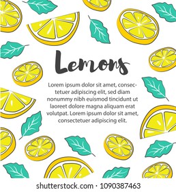 Summer sale banner. Banner with lemons.