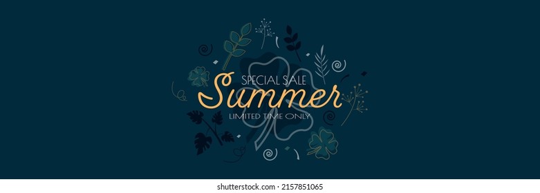Summer Sale banner. Modern minimal design for Sales. Flat vector illustration.