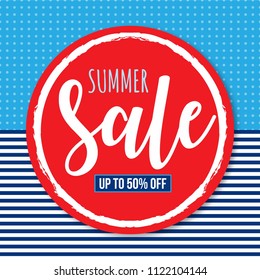 Summer sale banner in navy colors. 