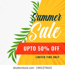 summer sale banner with offer details