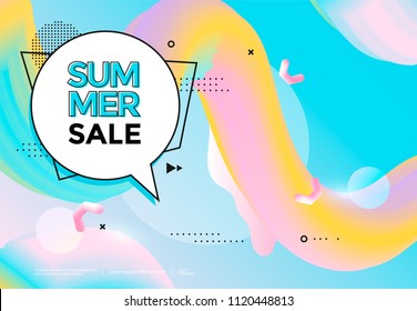 Summer Sale Banner Pastel Color. Trendy Pop Art Background. Vector